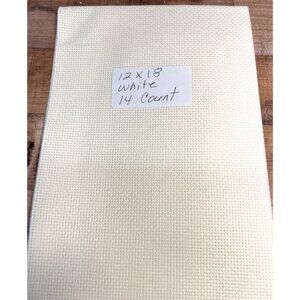 Handmade 12x18 Off White 14 Count Cross Stitch Aida Fabric Crafting Cloth